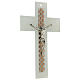 Crocifisso vetro Murano sagomato bianco strass 35x20 cm s3