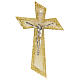 Modern crucifix with diagonal edges, golden Murano glass, 13.5x7 in s1