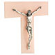 Pink crucifix with silver tinge, Murano glass, 13.5x7 in s2
