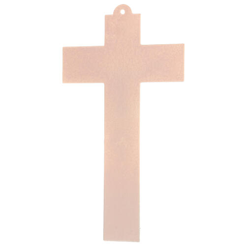 Crucifijo vidrio Murano blanco 35x20 moldeado rosa 35x20 4