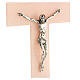 Crucifix verre de Murano dégradé rose-gris 35x20 cm s2