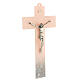 Crucifix verre de Murano dégradé rose-gris 35x20 cm s3