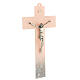 Crucifixo vidro Murano cor-de-rosa base prateada 34x18,3 cm s3