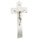 White crucifix with silver tinge, Murano glass, 13.5x7 in s3