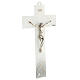 Crocifisso vetro Murano sagomato bianco 35x20 s3
