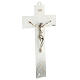 Crucifixo vidro Murano branco base prateada 34x18,3 cm s3