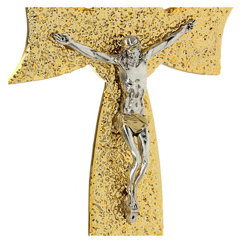 Crucifix, golden bow, Murano glass, 6x4 in 2