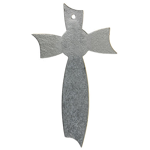 Crucifix verre Murano noeud or avec bulles 15x10 cm 4