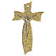 Crucifix verre Murano noeud or avec bulles 15x10 cm s1