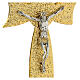 Crucifix verre Murano noeud or avec bulles 15x10 cm s2