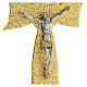 Crocifisso vetro Murano fiocco oro 15x10 cm s2