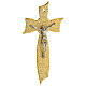Crucifixo vidro de Murano laço dourado 16x9 cm s3