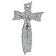 Crucifix verre Murano noeud argent avec bulles 35x20 cm s1