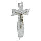 Crucifix verre Murano noeud argent avec bulles 35x20 cm s2