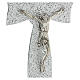 Crucifix verre Murano noeud argent avec bulles 35x20 cm s5