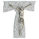 Crucifixo vidro de Murano laço prateado 34x19 cm s5
