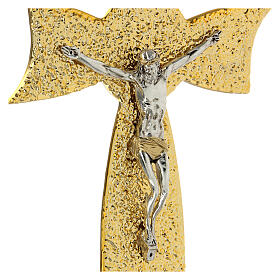 Crucifijo vidrio Murano moño oro 35x20 cm