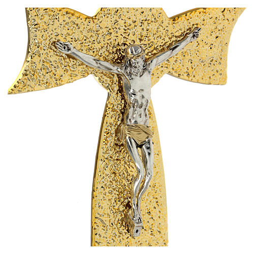Crocifisso vetro Murano fiocco oro 35x20 cm 2