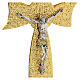Crocifisso vetro Murano fiocco oro 35x20 cm s2
