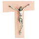 Crucifix verre de Murano dégradé rose-gris 25x15 cm s2
