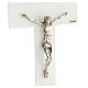 White crucifix with silver tinge, Murano glass, 9x5.5 in s2