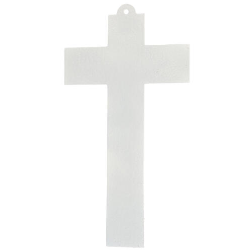 Crucifix verre de Murano dégradé blanc-gris 25x15 cm 4