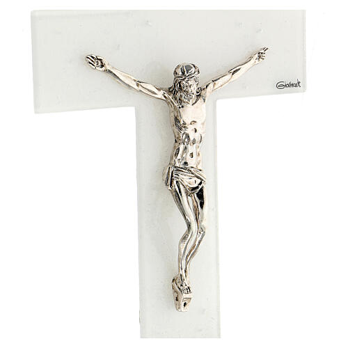 White Murano glass crucifix 25x15 cm 2