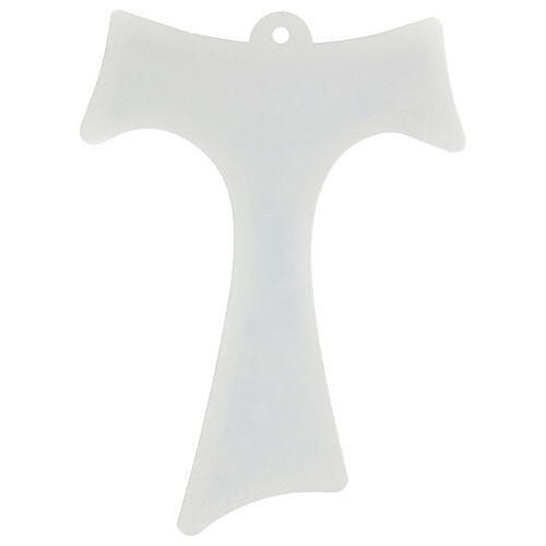 Crocifisso vetro Murano Tau S. Francesco 35x25 cm 4