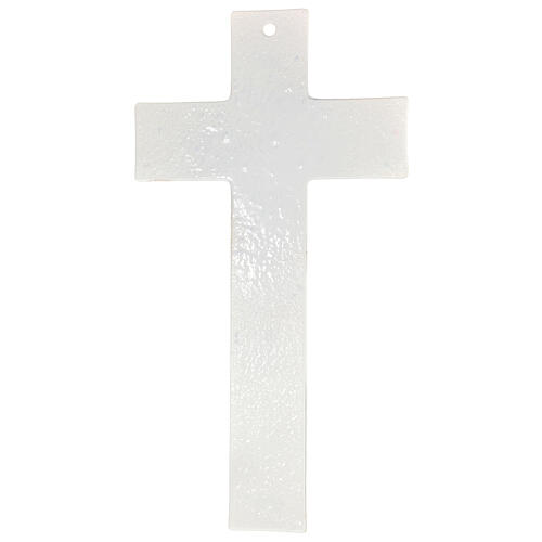 Crucifix dégradé or-blanc avec murrine verre de Murano 35x20 cm 4