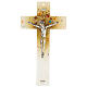 Crucifix dégradé or-blanc avec murrine verre de Murano 35x20 cm s1