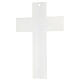 White crucifix with silver shading line, Murano glass, 6x4 in s4