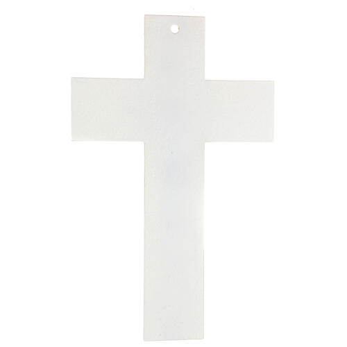 White crucifix with golden shading line, Murano glass, 10x6.5 in 4