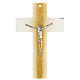 White crucifix with golden shading line, Murano glass, 10x6.5 in s1
