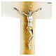 White crucifix with golden shading line, Murano glass, 10x6.5 in s2