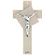 Crucifixo vidro de Murano Luz do Luar cor pérola, 15x10 cm s1