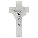 Crucifix moderne verre de Murano blanc 25x15 cm s1