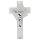 Crucifix moderne verre de Murano blanc 35x20 cm s1