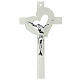 Crucifix verre de Murano coeur ajouré blanc 15x10 cm s1