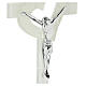 Crucifix verre de Murano coeur ajouré blanc 15x10 cm s2