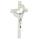 Crucifix verre de Murano coeur ajouré blanc 15x10 cm s3