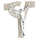 Dove grey Heart crucifix, Murano glass, 6x3.5 in s2