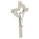Dove grey Heart crucifix, Murano glass, 6x3.5 in s3