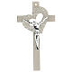 Crucifix verre de Murano coeur ajouré taupe 15x10 cm s1