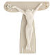 Flower-shaped stylised crucifix, taupe Murano glass, 10x5.5 in s2