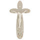 Crucifix verre de Murano fleur couleur taupe 25x15 cm s1