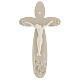 Flower-shaped stylised crucifix, taupe Murano glass, 13.5x7 in s1