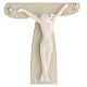 Crucifix verre de Murano fleur couleur taupe 35x20 cm s2