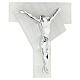Crucifijo de vidrio de Murano estilizado blanco recuerdo 16x10 cm s2