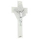 White stylized Murano glass crucifix favor 16x10cm s3