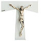 Crucifix évasé en verre de Murano blanc-argent 15x10 cm s2